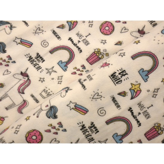Ύφασμα φανέλα με σχέδιο μονοκερους Φ 2,40μ. ()