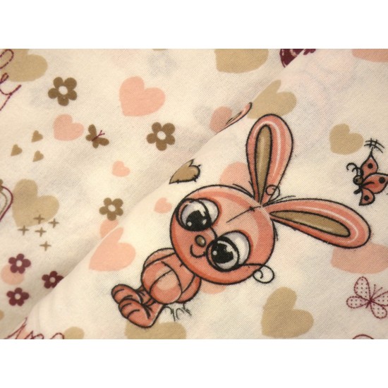 Ύφασμα φανέλα με σχέδιο κουνελάκι Φ 1,50μ. ()